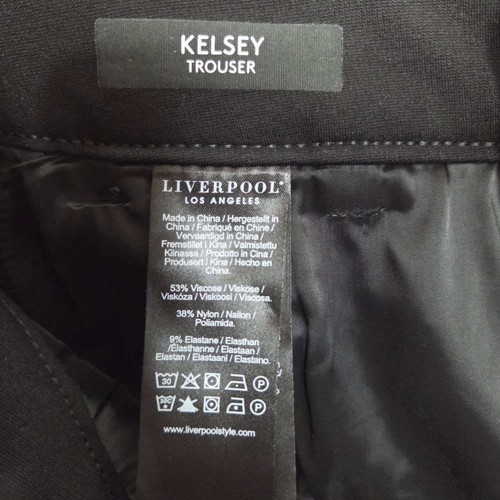 Liverpool Kelsey Trouser Womens 8 Tall Black Mid Rise Slim Leg Pants - Picture 9 of 12